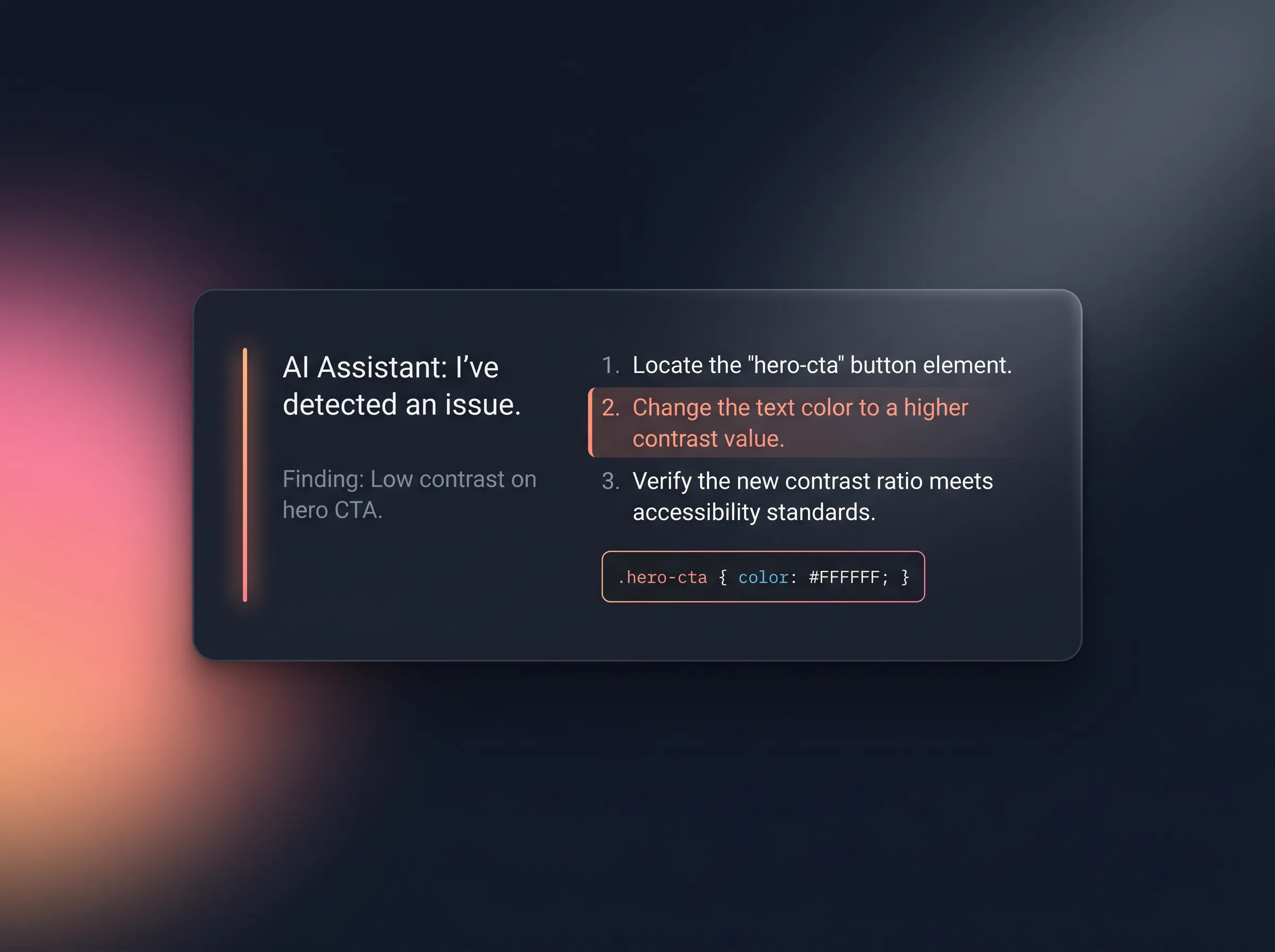 Pixl Proof AI explaining and walking through a website fix step by step